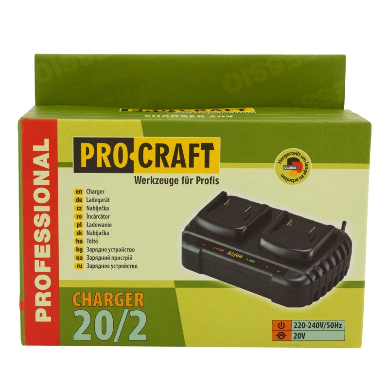 20/2 incarcator rapid pentru 2 Acumulatori Procraft