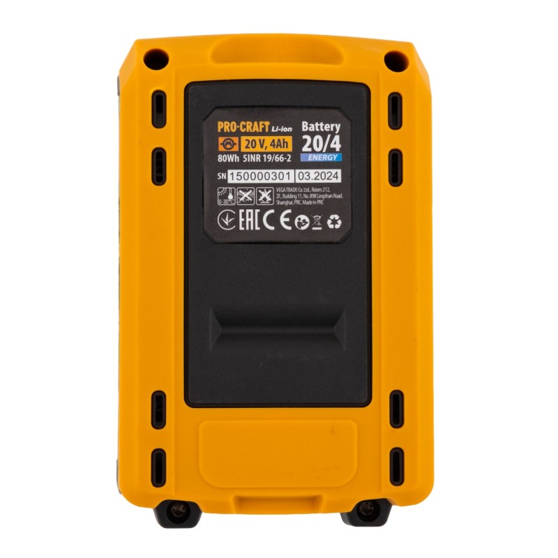 Acumulator PROCRAFT ENERGY 20V, 4Ah, LI-ION