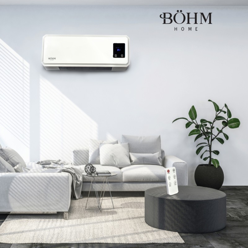 Aeroterma de perete BH2000 BÖHM , doua trepte de putere 1000/2000W, Timer 1-12 H , suprafata de incalzire 20-25 m²