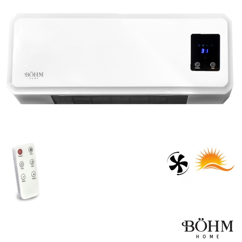 Aeroterma de perete BH2000 BÖHM , doua trepte de putere 1000/2000W, Timer 1-12 H , suprafata de incalzire 20-25 m²