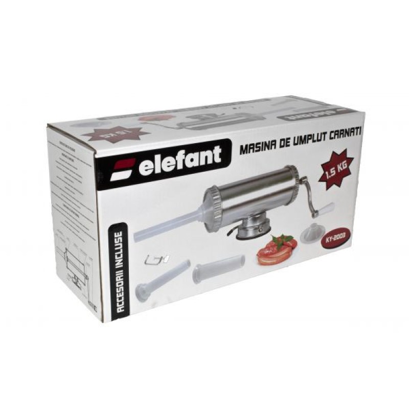 Aparat de Facut Carnati Elefant KY2003, 1.5 kg, inox, Orizontal 3 palnii