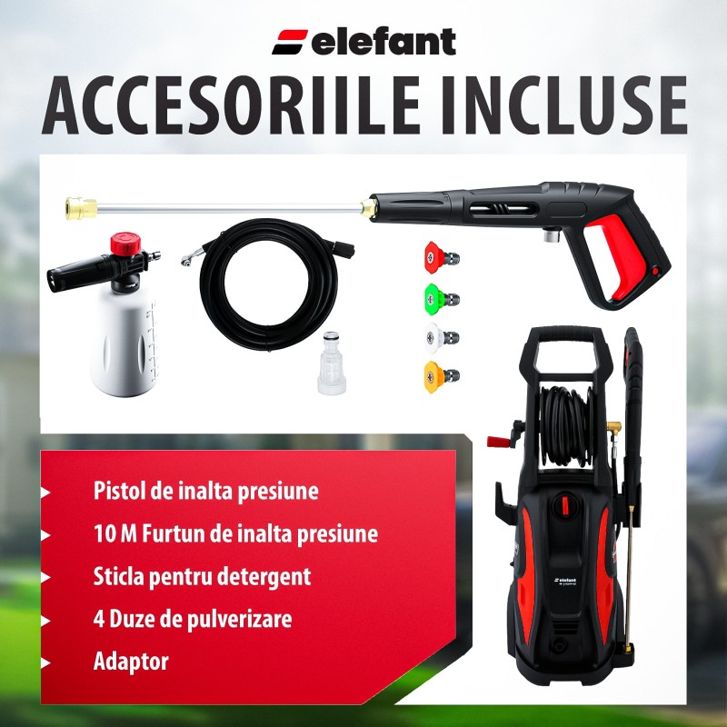 Aparat de spalat cu presiune ELEFANT E-110P-C, 2200W, 500l//h, 165 bar, lungime furtun 10 m