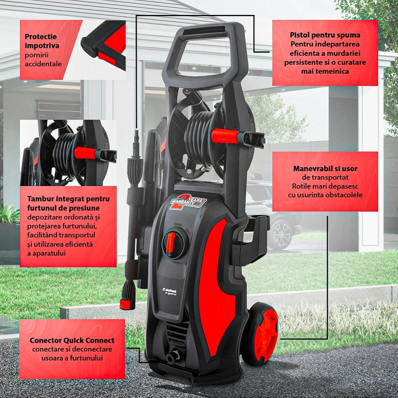 Aparat de spalat cu presiune ELEFANT E-90P-D, 1600 W, 480l/h, 90bar, lungime furtun 5 m