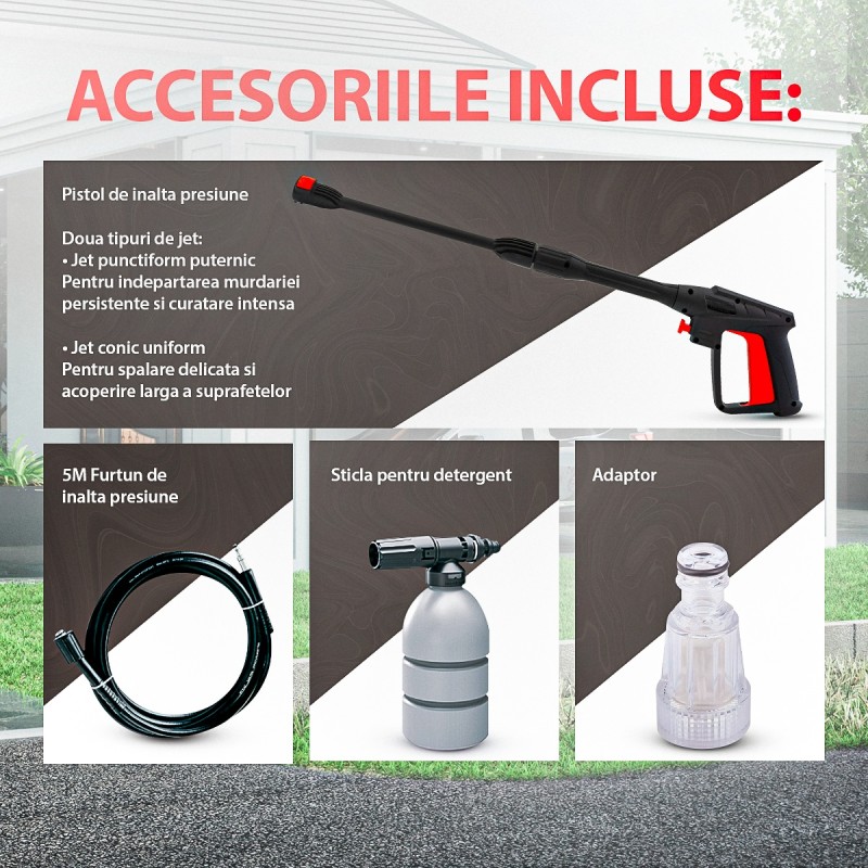 Aparat de spalat cu presiune ELEFANT E-90P-D, 1600 W, 480l/h, 90bar, lungime furtun 5 m