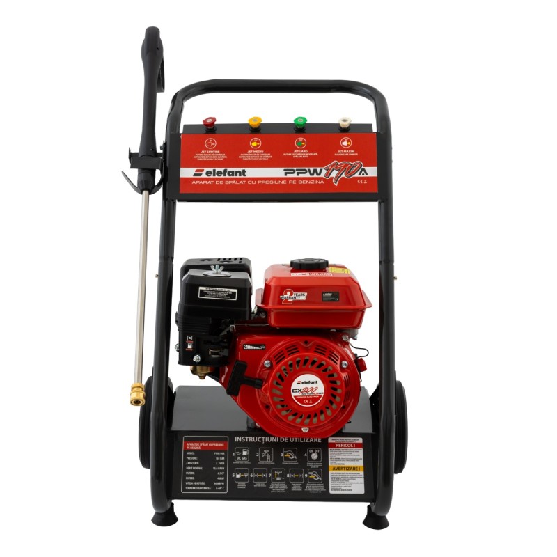Aparat de spalat cu presiune pe benzina ELEFANT PPW190A, 6,5 CP ,10 L/min ,3600 rot/min Motor termic
