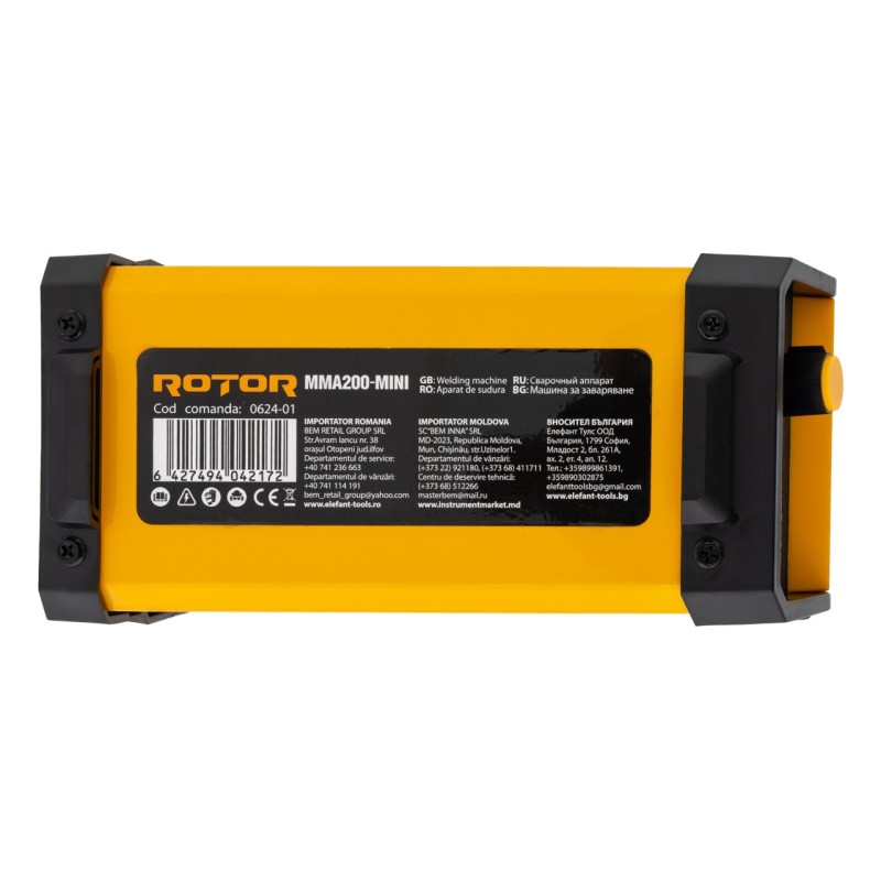 Aparat de sudura LCD Color ROTOR MMA200-MIN, 200 A