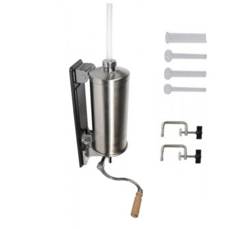 Aparat de umplut Carnati Elefant KY-2006PA, 3 kg, metal/inox, Orizontal/Rabatabil 4 palnii, prindere de masa