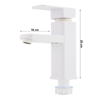 Baterie baie din plastic, PLAMIX Kub-001 Alb