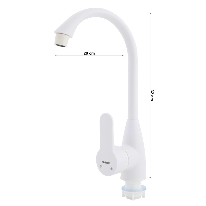 Baterie bucatarie din plastic PLAMIX Mario-011 White