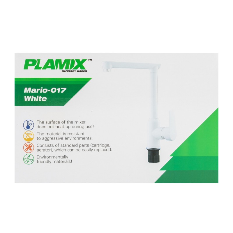 Baterie bucatarie din plastic PLAMIX Mario-017 White