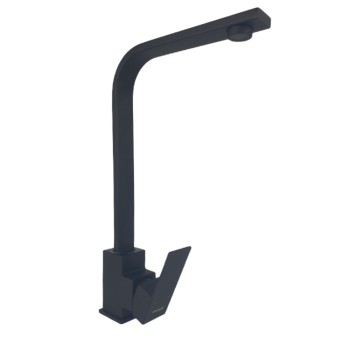 Baterie bucatarie MIXXUS KUB-011 BLACK din otel inoxidabil, Monocomanda, Racorduri incluse