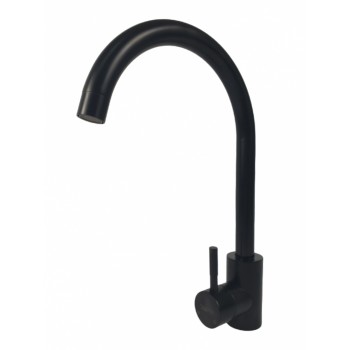 Baterie bucatarie MIXXUS SUS-011-2 BLACK din otel inoxidabil, Monocomanda, Racorduri incluse