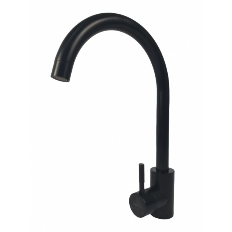 Baterie bucatarie MIXXUS SUS-011-2 BLACK din otel inoxidabil, Monocomanda, Racorduri incluse