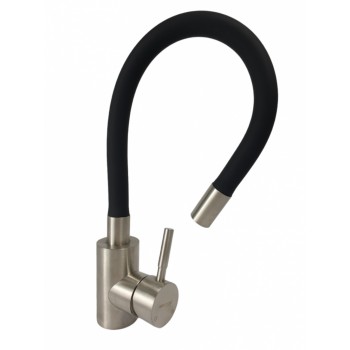 Baterie bucatarie MIXXUS SUS-011 REFL BLACK din otel inoxidabil, Monocomanda, Racorduri incluse