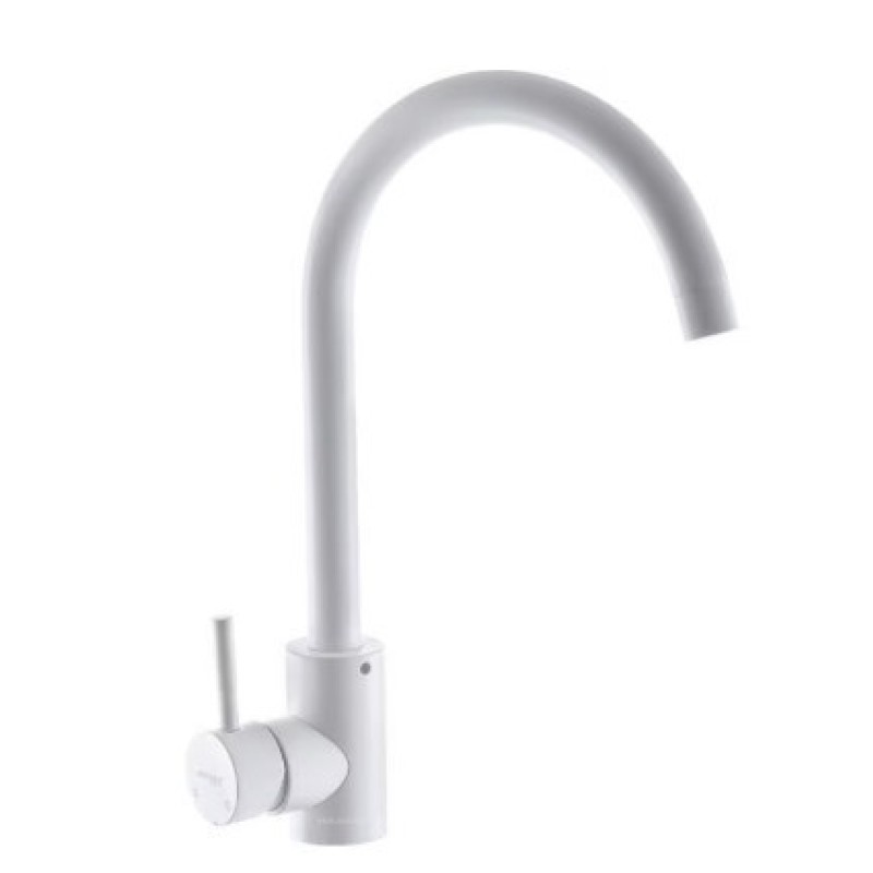 Baterie bucatarie MIXXUS SUS-011WHITE din otel inoxidabil, Monocomanda, Racorduri incluse