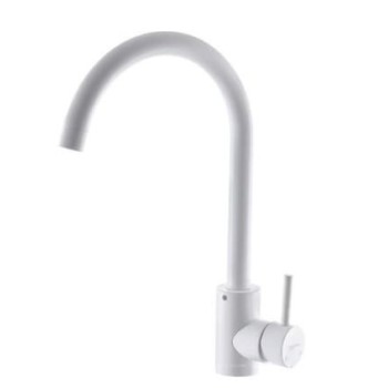 Baterie bucatarie MIXXUS SUS-011WHITE din otel inoxidabil, Monocomanda, Racorduri incluse