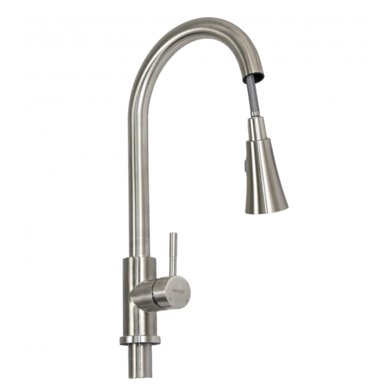 Baterie bucatarie MIXXUS SUS-014-B din otel inoxidabil, Monocomanda, Racorduri incluse