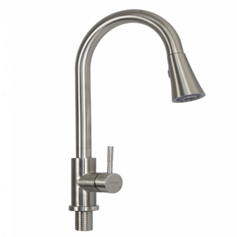 Baterie bucatarie MIXXUS SUS-014-B din otel inoxidabil, Monocomanda, Racorduri incluse