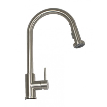 Baterie bucatarie MIXXUS SUS-014-A din otel inoxidabil, Monocomanda, Racorduri incluse