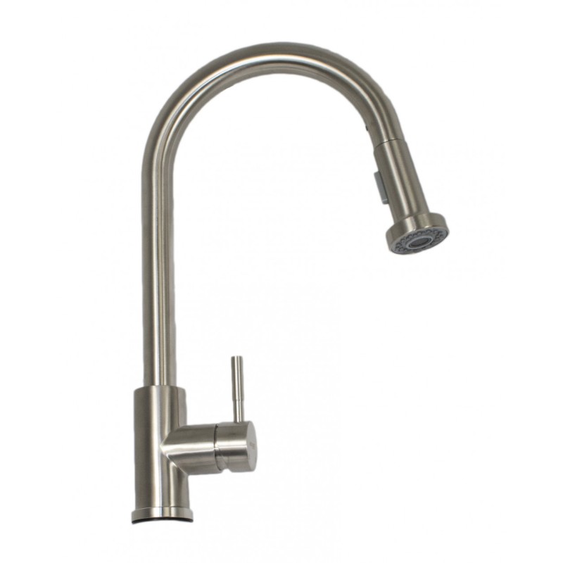 Baterie bucatarie MIXXUS SUS-014-A din otel inoxidabil, Monocomanda, Racorduri incluse