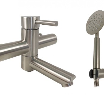 Baterie cada MIXXUS SUS-009 din otel inoxidabil, Monocomanda, Lungime furtun 150 cm