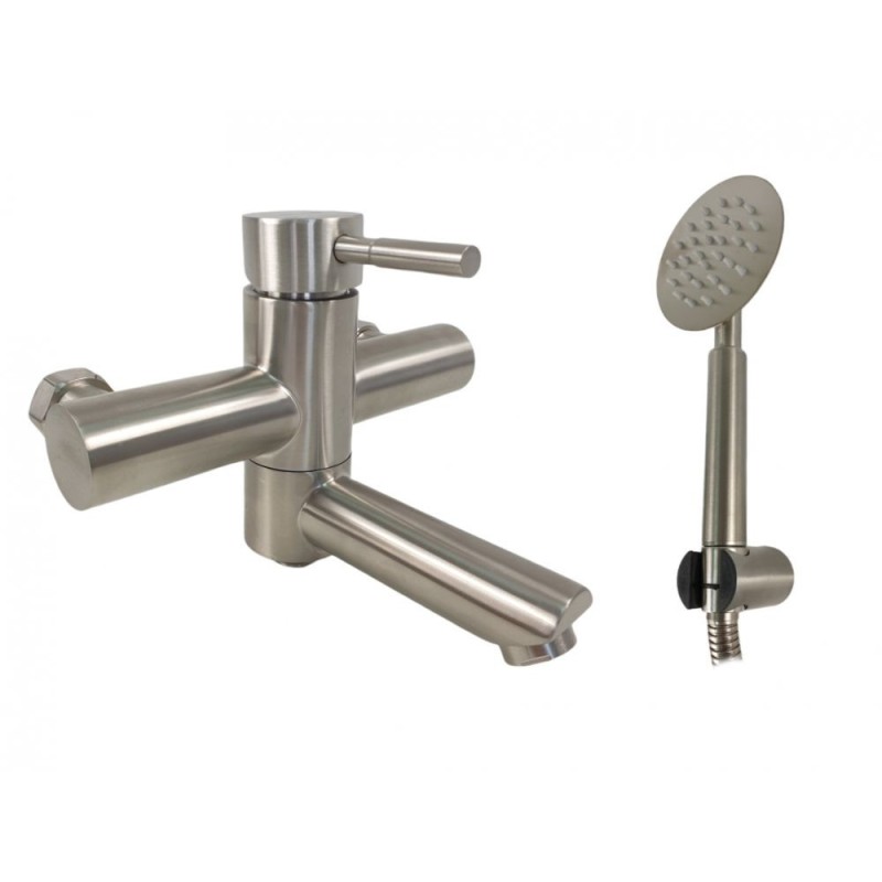 Baterie cada MIXXUS SUS-009 din otel inoxidabil, Monocomanda, Lungime furtun 150 cm