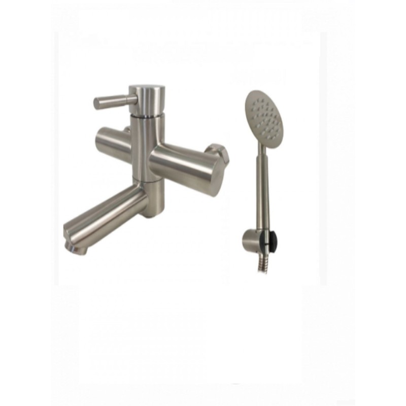 Baterie cada MIXXUS SUS-009 din otel inoxidabil, Monocomanda, Lungime furtun 150 cm