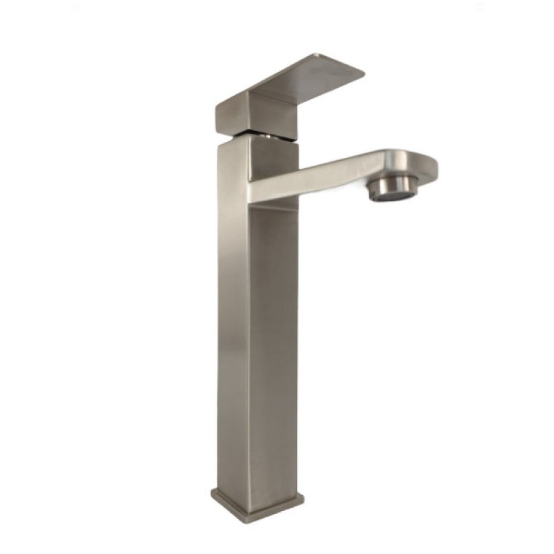 Baterie lavoar MIXXUS KUB-001-HIGH din otel inoxidabil, Monocomanda, Racorduri incluse