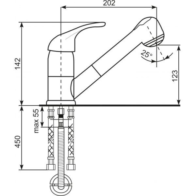 Baterie sanitara bucatarie Ulgran U002-309, ceramica, Lux