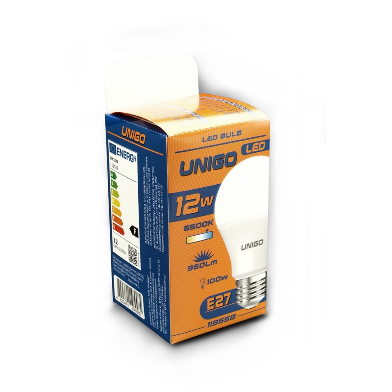 Bec LED UNIGO V-119558 A60, E27, 12W, 6500K
