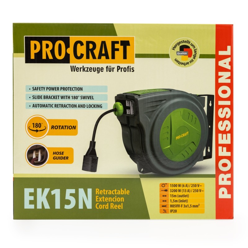 Bobina prelungitoare retractabila 15m PROCRAFT EK15