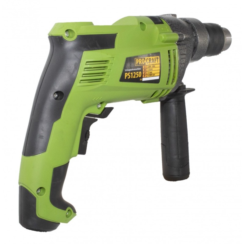 Bormasina Procraft PS1250, 0-2800rpm variator, 1250W, mandrina cu 3 bacuri