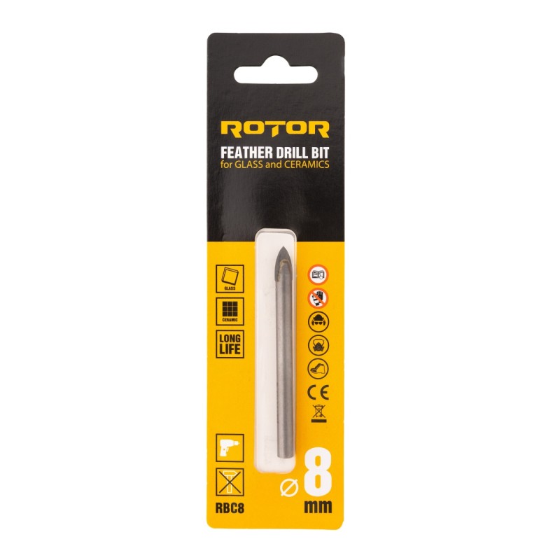 Burghiu ceramica, sticla 8mm ROTOR RBC8