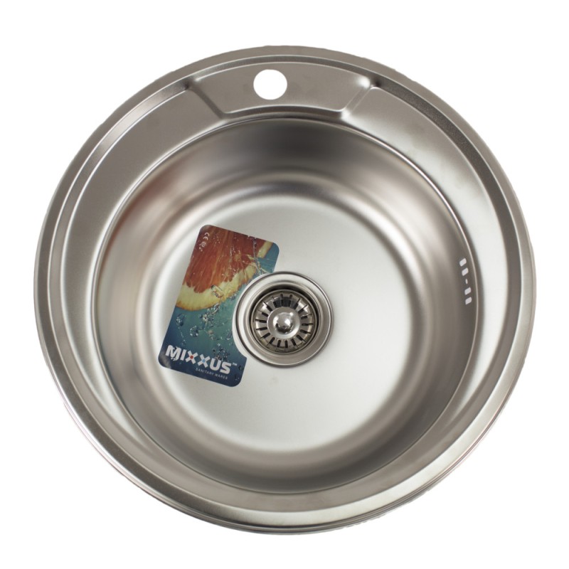 Chiuveta bucatarie rotunda inox MIXXUS Z490-06-170E, Diametru 490mm