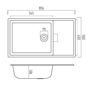 Chiuveta de bucatarie Elefant Premium Diamond Grafit , 856x500 mm