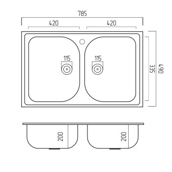 Chiuveta de bucătărie Elefant Premium Equatoria, Alb, 785x490 mm