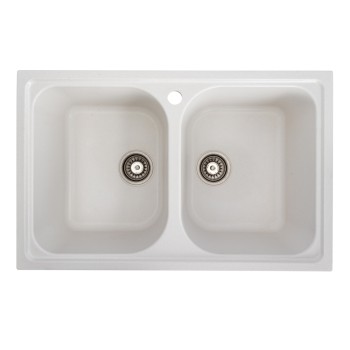 Chiuveta de bucătărie Elefant Premium Equatoria, Alb, 785x490 mm