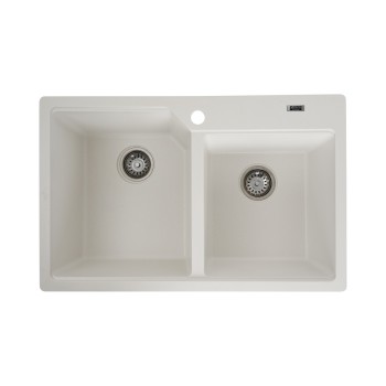 Chiuveta de bucătărie Elefant Premium Harmony , Alb, 775x495/420 mm