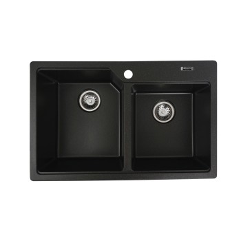 Chiuveta de bucătărie Elefant Premium Harmony , Negru metalic , 775x495/420 mm