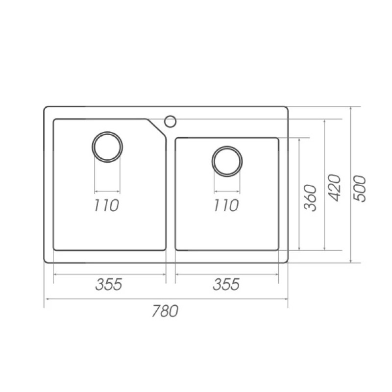 Chiuveta de bucătărie Elefant Premium Harmony , Nisip bej 775x495/420 mm