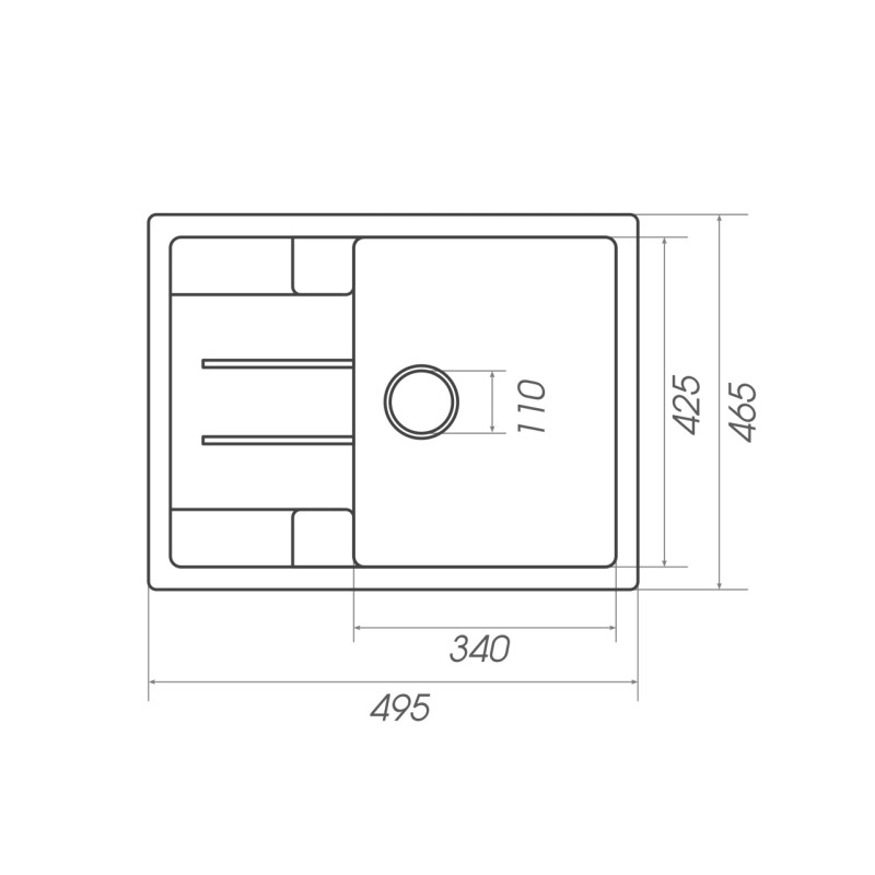 Chiuveta de bucătărie Elefant Premium Intenso , Grafit 465x340 mm