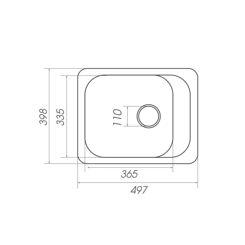 Chiuveta de bucătărie Elefant Premium Korrado ,Negru 497x398 mm