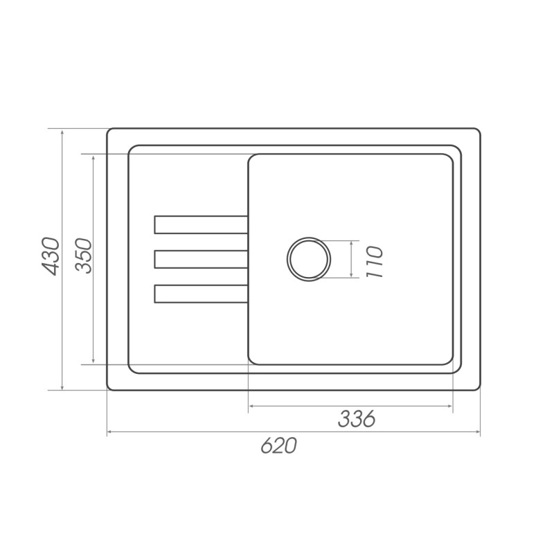 Chiuveta de bucătărie Elefant Premium Liana , Nisip bej, 430x620 mm