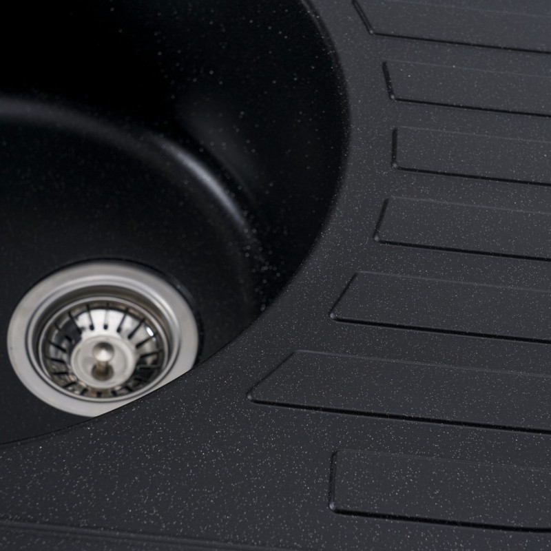 Chiuveta de bucătărie Elefant Premium Lira, Negru metalic , 496x767 mm