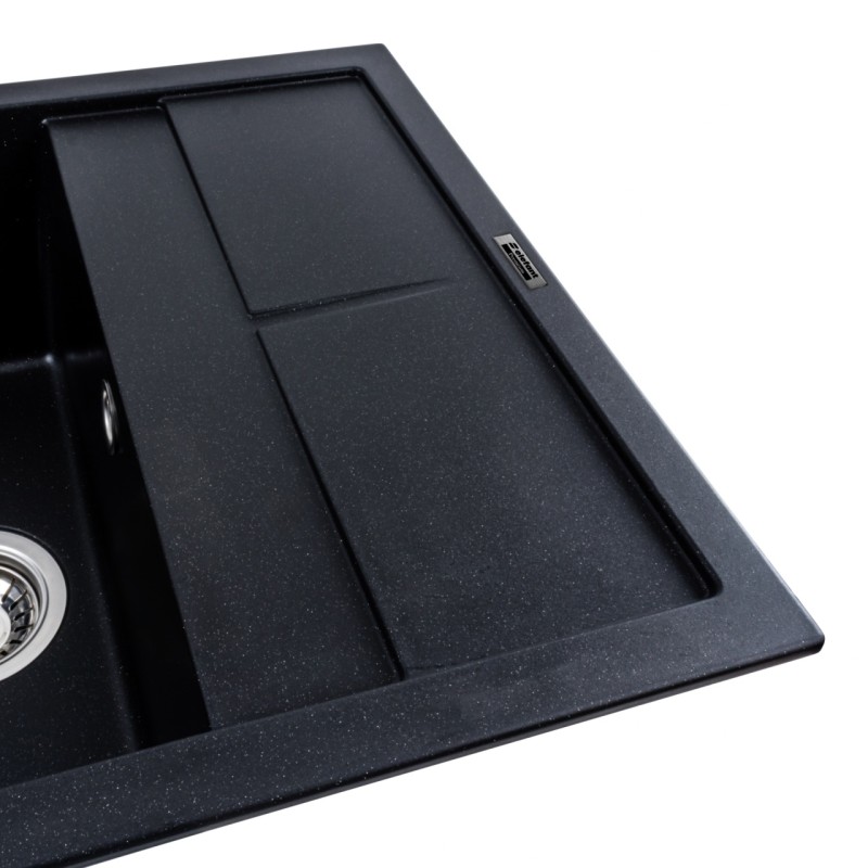 Chiuveta de bucatarie Elefant Premium Lotus Negru metalic , 650x500 mm