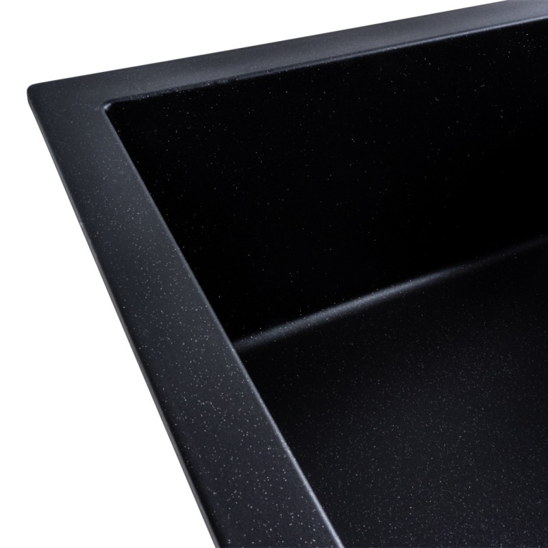 Chiuveta de bucatarie Elefant Premium Lotus Negru metalic , 650x500 mm