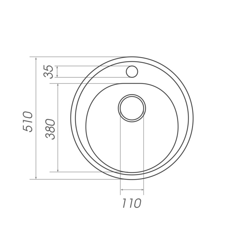 Chiuveta de bucătărie Elefant Premium Luna, Alb , 510 mm