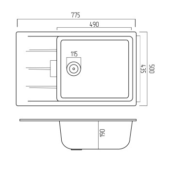 Chiuveta de bucatarie Elefant Premium Roma Grafit,775x500 mm