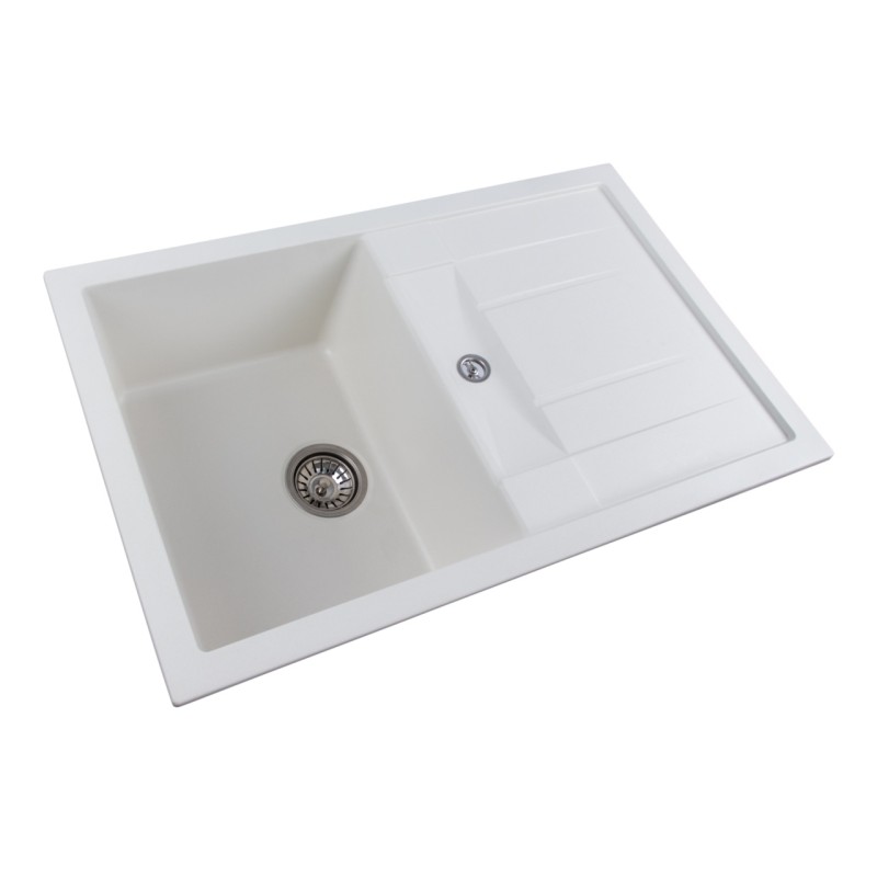 Chiuveta de bucătărie Elefant Premium Troya 7850 , Alb 776x496 mm