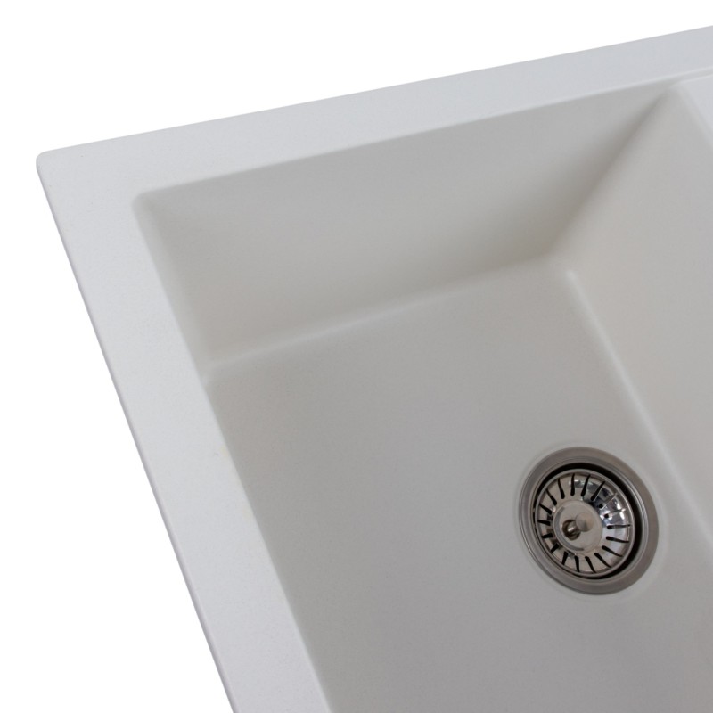 Chiuveta de bucătărie Elefant Premium Troya 7850 , Alb 776x496 mm